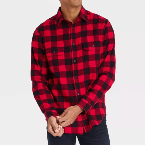 Goodfellow & Co Other - Goodfellow | Men’s Red & Black Flannel Long Sleeve Button-Down Shirt